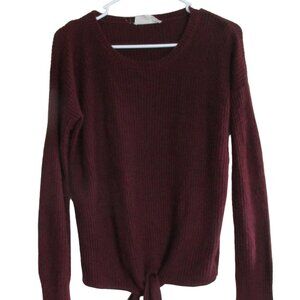 Pink Republic Pullover Sweater Womens Medium Purple Burgundy Long Sleeve Shirt